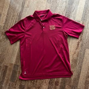 USC Trojans Ping Polo Shirt Golf Red Short Sleeve Mens Large Embroidered EUC